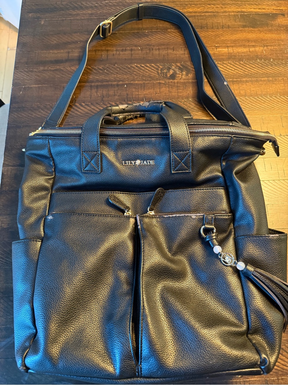 Lily Jade leather diaper bag